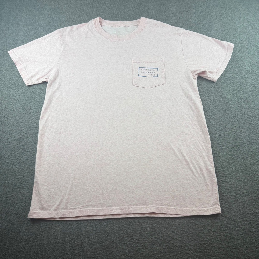 Southern Marsh Pocket T-Shirt Women's Large Pink Short Sleeve Logo Graphic Tee